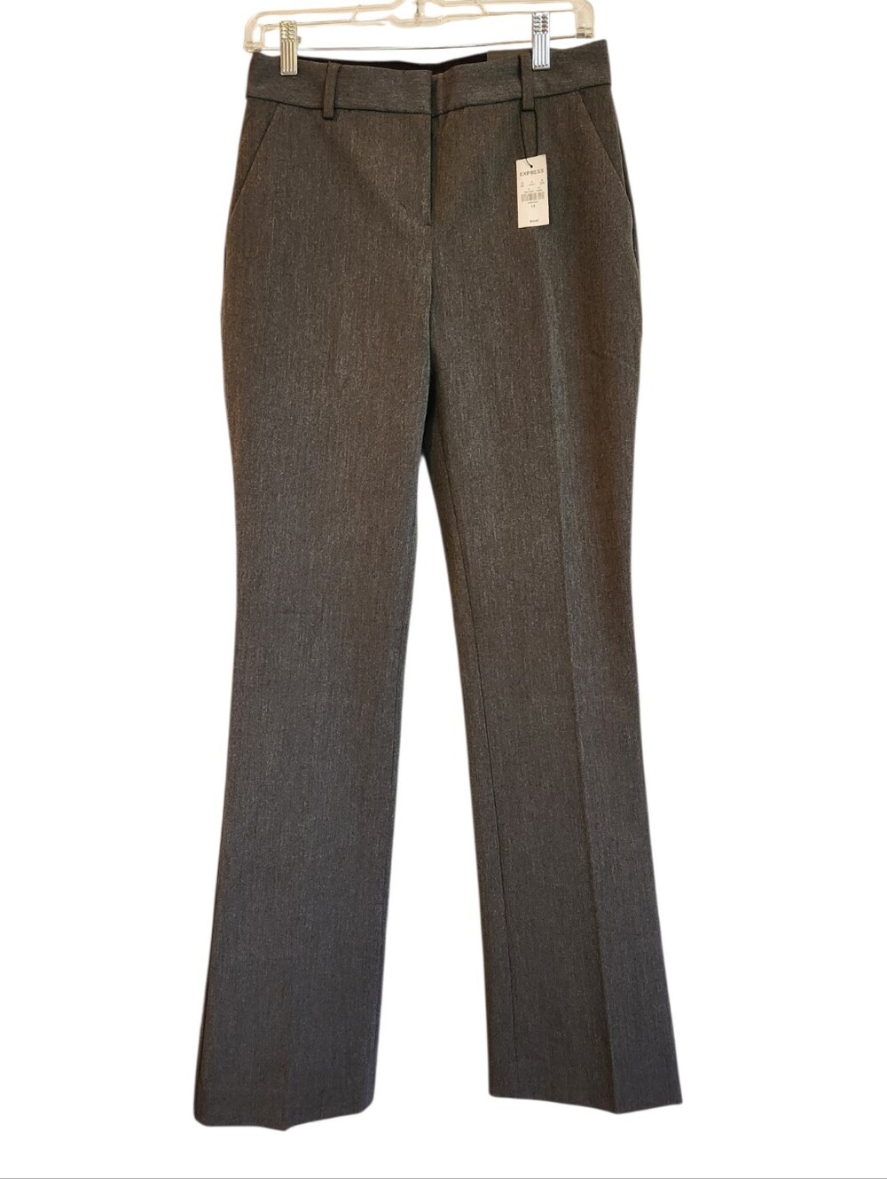 NWT Express Charcoal Columnist Boot Midrise Pants Size 6R Office Flattering Gray